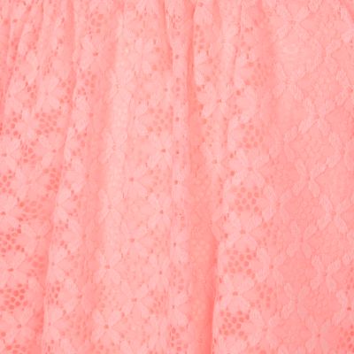 Girls pink lace bardot top